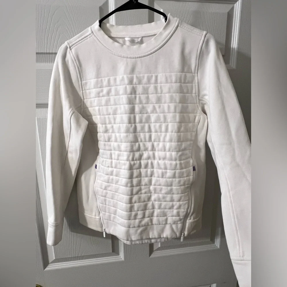 Lululemon Be True Crew Fleece Quilted Sweater White